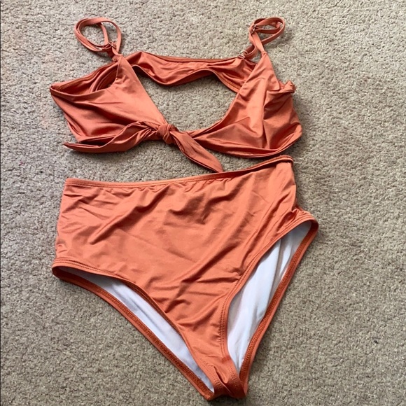 burnt orange bathing suit